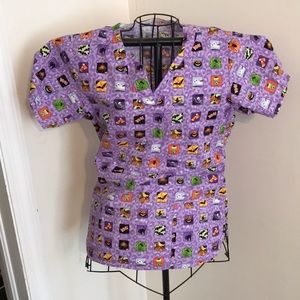 Halloween scrub top